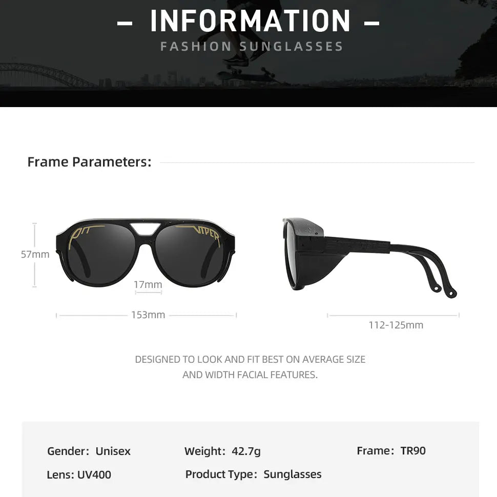 Adult PIT VIPER Steampunk Sunglasses Men Women Steam Punk Eyewear Vintage Baseball Softball Sun Glasses UV400 Retro Goggles